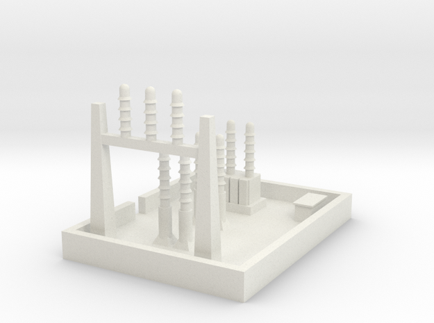1/700 Small Power Substation in White Natural Versatile Plastic