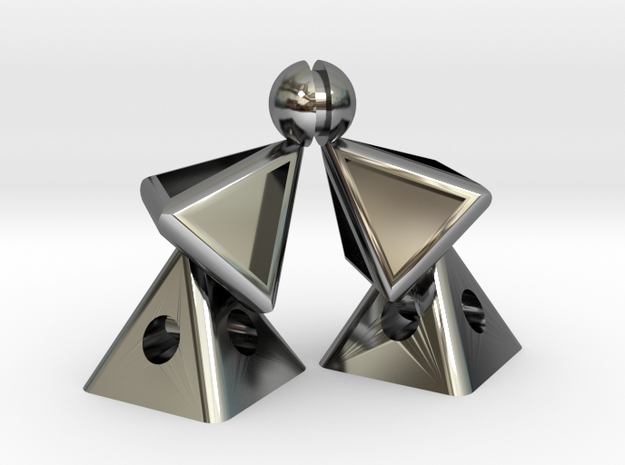 Pyramid Kiss mini in Fine Detail Polished Silver