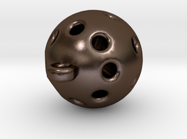 Hole Sphere Pendant in Polished Bronze Steel