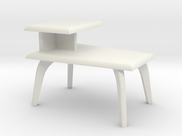 1:24 Moderne Wedge Side Table in White Natural Versatile Plastic