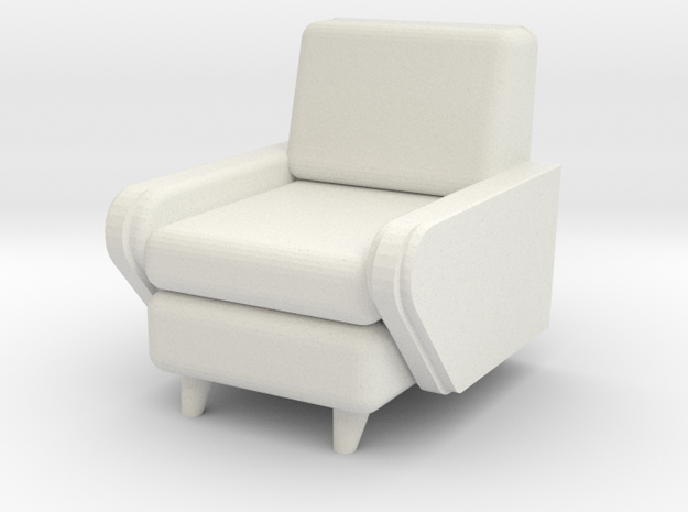1:24 Moderne Club Chair in White Natural Versatile Plastic