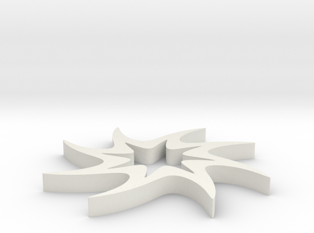 Twisted 8-pointed Star in White Natural Versatile Plastic