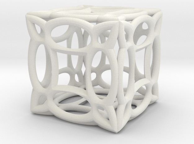 Cubic fractal BV3 in White Natural Versatile Plastic