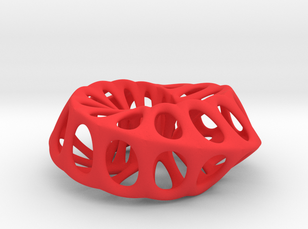 Mobius Strip in Red Processed Versatile Plastic