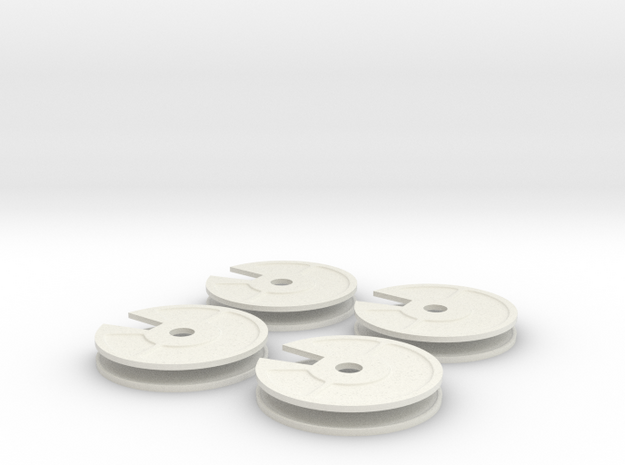 4x New Quarter Inch Dial in White Natural Versatile Plastic