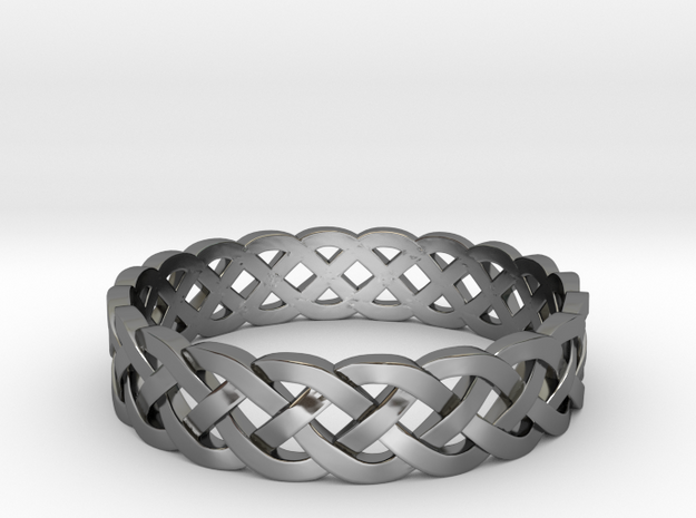 Rohkea Bold Celtic Knot Size 12 in Fine Detail Polished Silver