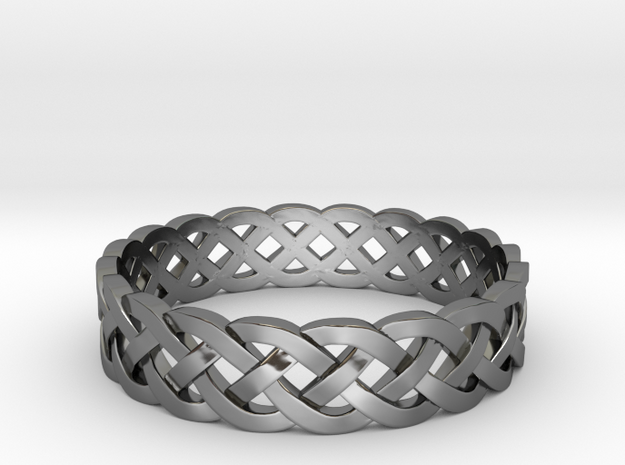 Rohkea Bold Celtic Knot Size 11 in Fine Detail Polished Silver