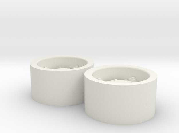 1:64 scale Wheels  for 18.4-30 tires in White Natural Versatile Plastic