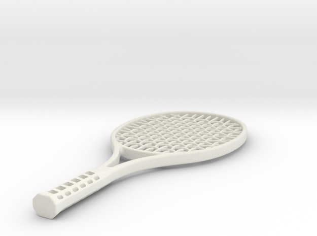 Toy Tennis Racket 330mm in White Natural Versatile Plastic