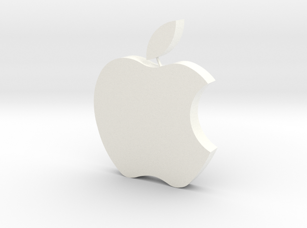 Large Apple  Logo 8cm x 10cm x 2cm  in White Processed Versatile Plastic