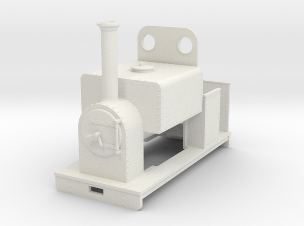 Gn15 loco square saddle tank with weatherboard in White Natural Versatile Plastic