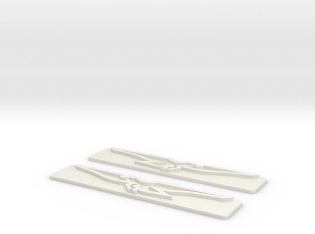 DeTomaso Badges - Both (no steel) in White Natural Versatile Plastic