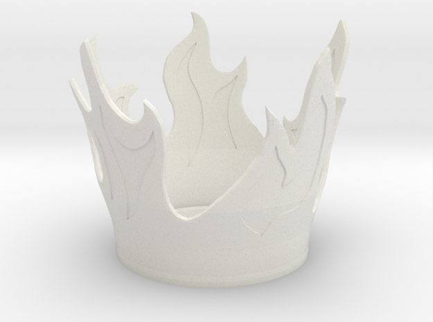 Flame Candle Holder in White Natural Versatile Plastic