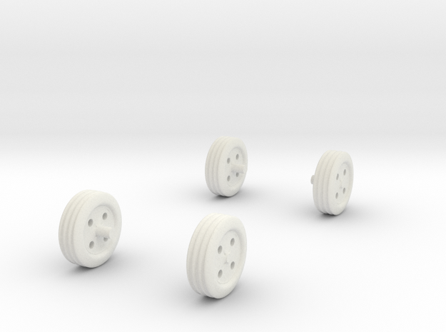 1/32 Scale Wheels, Tool Box in White Natural Versatile Plastic