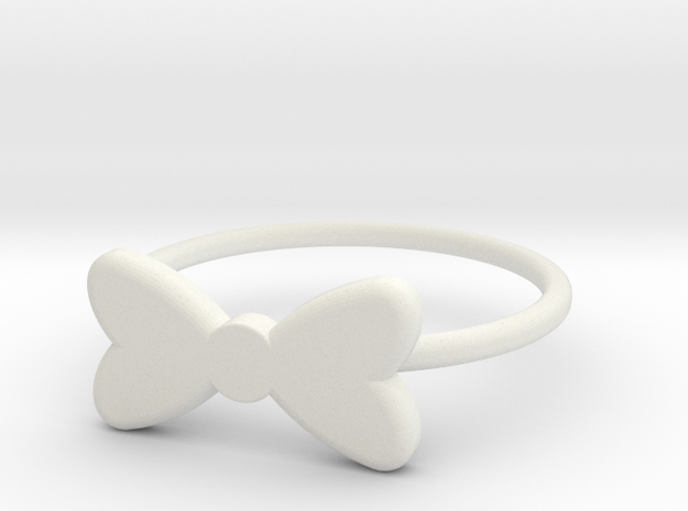 Midi Bow Ring the second by titbit in White Natural Versatile Plastic