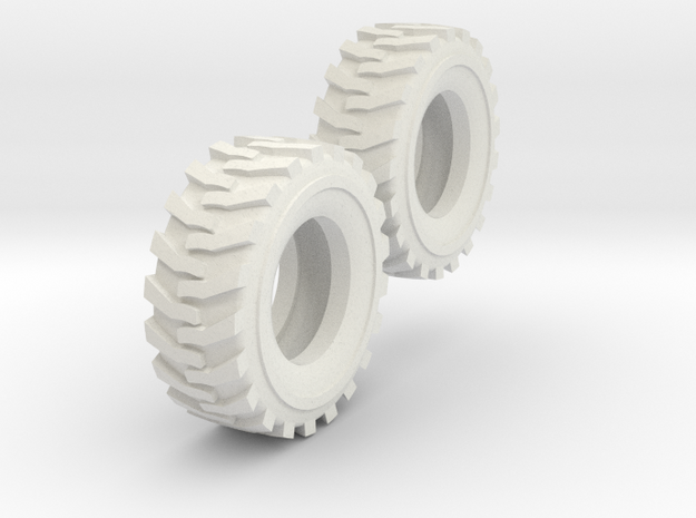 1:64 scale 12-16.5 Skid Steer Tires in White Natural Versatile Plastic