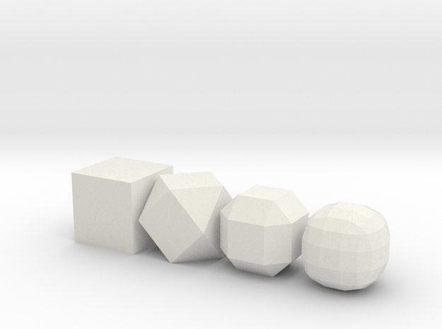from cube to ball in White Natural Versatile Plastic
