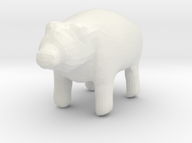 Bear in White Natural Versatile Plastic