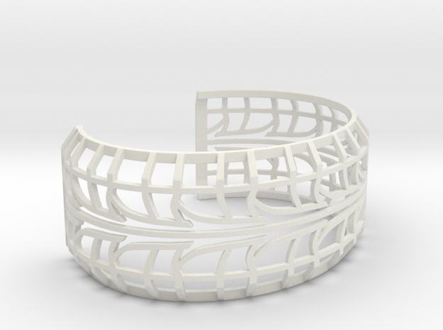 Tire Bracelet in White Natural Versatile Plastic