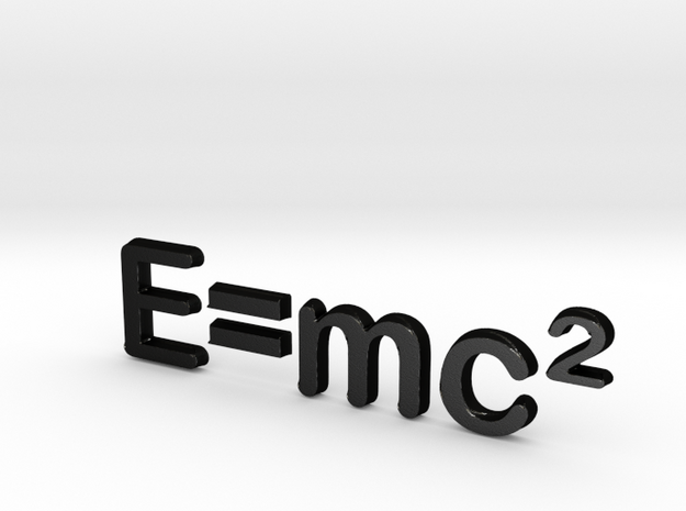 E=mc^2 3D C in Matte Black Steel