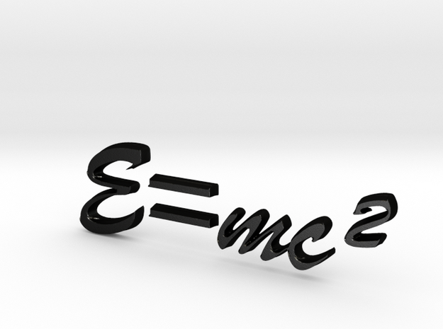 E=mc^2 3D B in Matte Black Steel