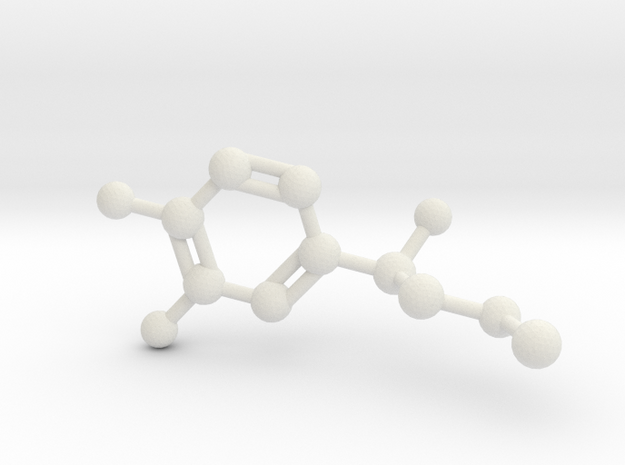 Adrenalin Molecule Pendant BIG in White Natural Versatile Plastic
