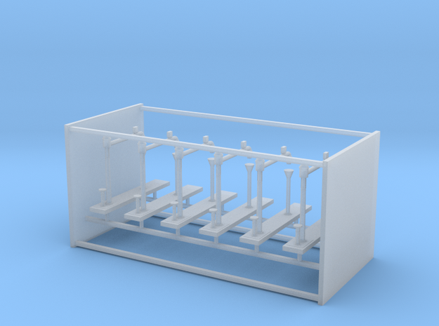 6x Z Scale Water Crane Model Variant A in Tan Fine Detail Plastic