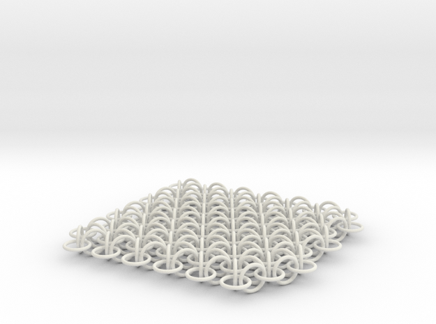 2D Chain Mail, 2cm deep version in White Natural Versatile Plastic