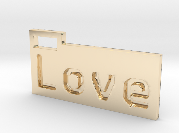 Love 3D in 14K Yellow Gold