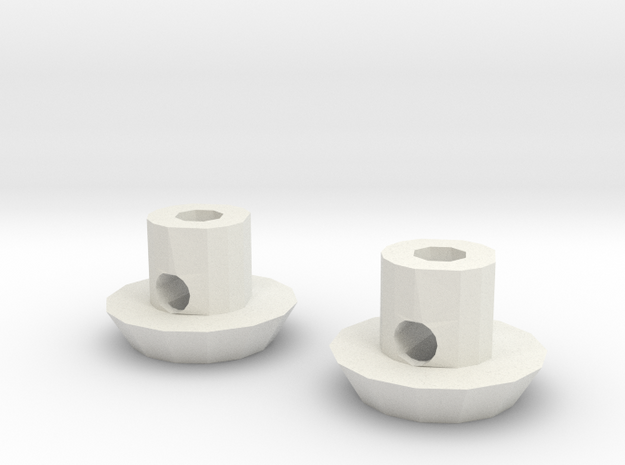 Wing Buttons (1 Pair) in White Natural Versatile Plastic