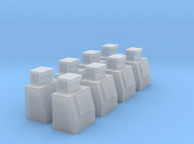 HO-Scale Slant Single Door Ice Cooler (8-Pack) in Tan Fine Detail Plastic