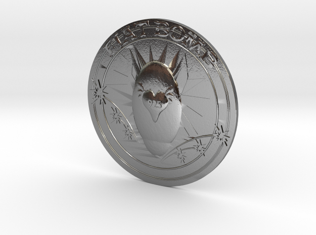 Fiat Bomb Silver Coin in Polished Silver