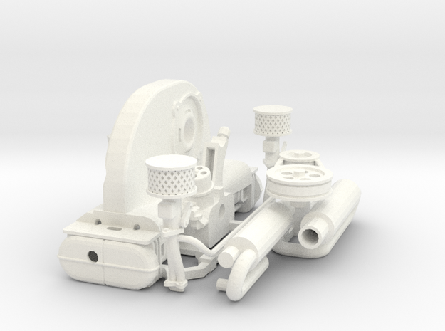 1/8 scale engine replica  in White Processed Versatile Plastic
