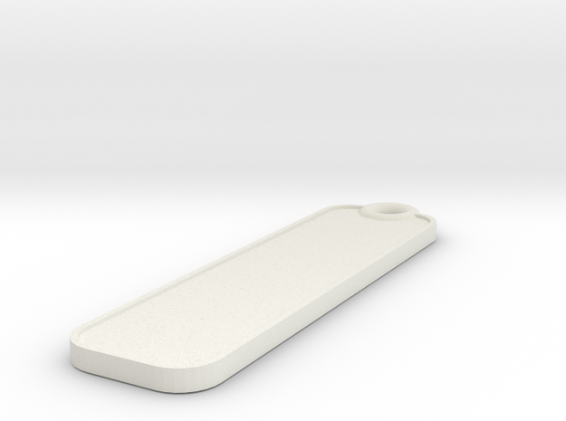 Key Fob - Plain in White Natural Versatile Plastic
