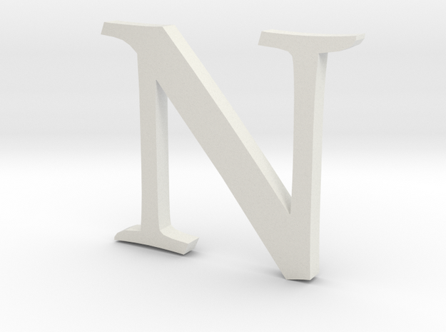 N (letters series) in White Natural Versatile Plastic