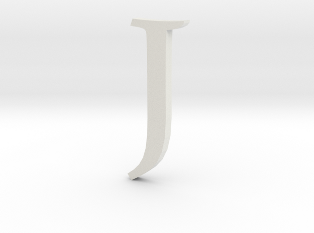 J (letters series) in White Natural Versatile Plastic