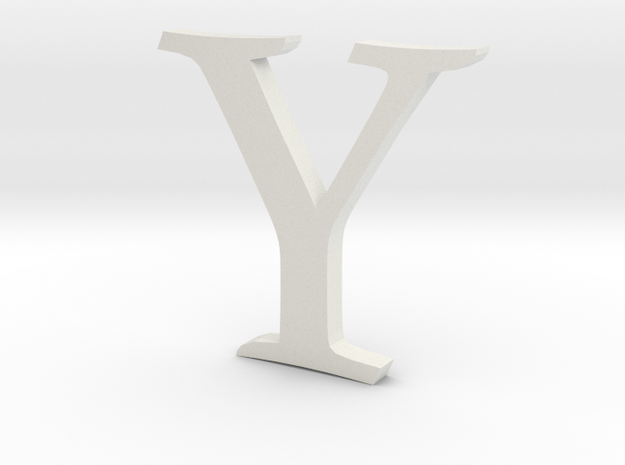 Y (letters series) in White Natural Versatile Plastic