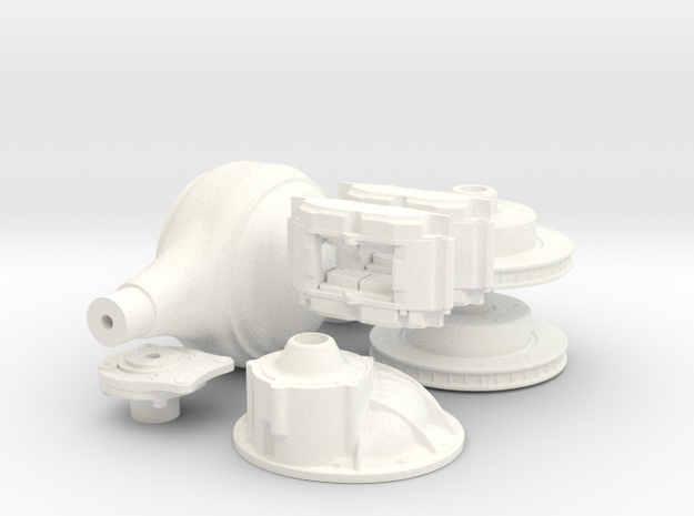 1/8 9 Inch Rear End with Disk Brakes Kit in White Processed Versatile Plastic