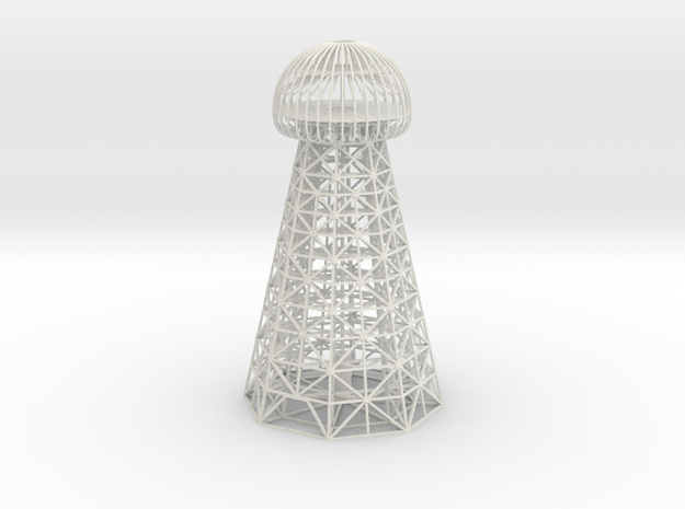 Tesla Tower Replica in White Natural Versatile Plastic