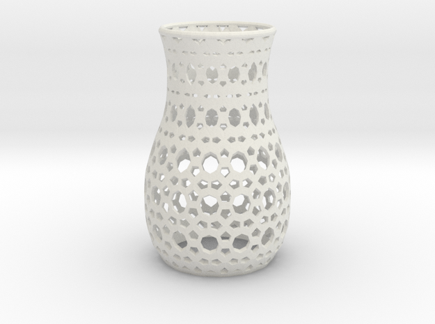 Geometric Tealight Sleeve - Large in White Natural Versatile Plastic