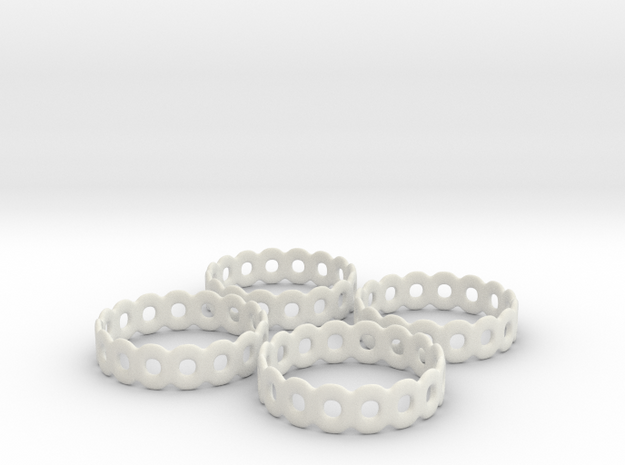 Daisy Chain Napkin Rings (4) in White Natural Versatile Plastic