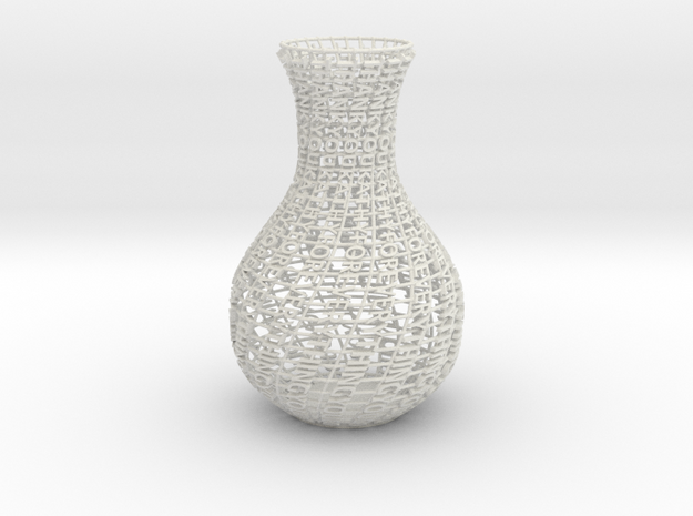Thank You Vase in White Natural Versatile Plastic