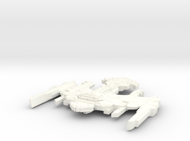TuBroq Class Klingon Destroyer in White Processed Versatile Plastic