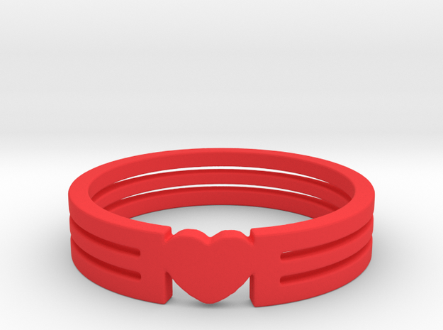 Heart Ring Size 5.5 in Red Processed Versatile Plastic