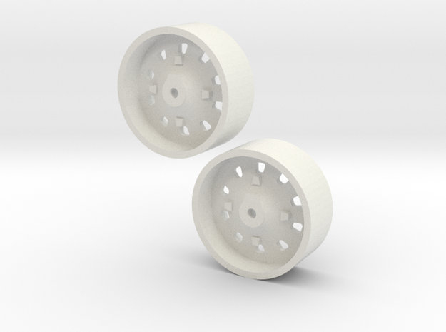 1:64 IH 86 & 88 series rear wheel pair in White Natural Versatile Plastic