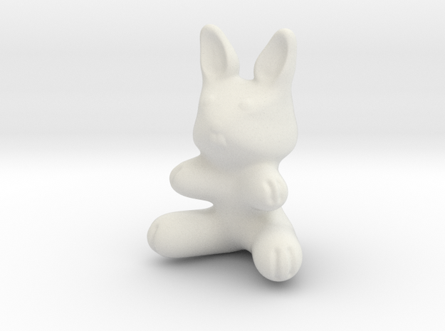 Plastic Bunny (2in./5.08cm) in White Natural Versatile Plastic