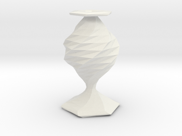 twisted flower  vase in White Natural Versatile Plastic