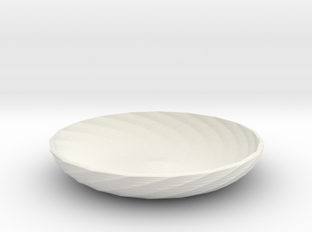 twisted red cap dish in White Natural Versatile Plastic