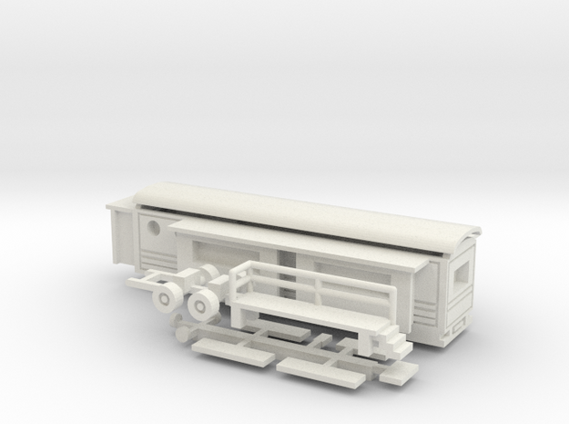 Wohnwagen Tonnendach - 1:220 (z scale) in White Natural Versatile Plastic