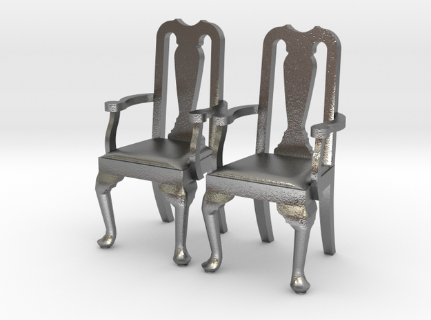 Pair of 1:48 Queen Anne Chairs, with arms